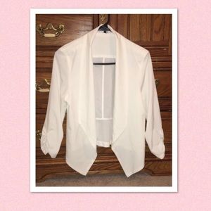 white blazer by san joy